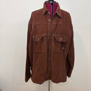 Men's Kodiak Double-Side Cord Plaid Brown Overshirt sz XXL